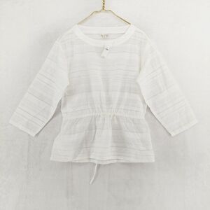 NEW Gap Off White Stripes Waist Drawcord 3/4 Sleeve Summer Top P6196